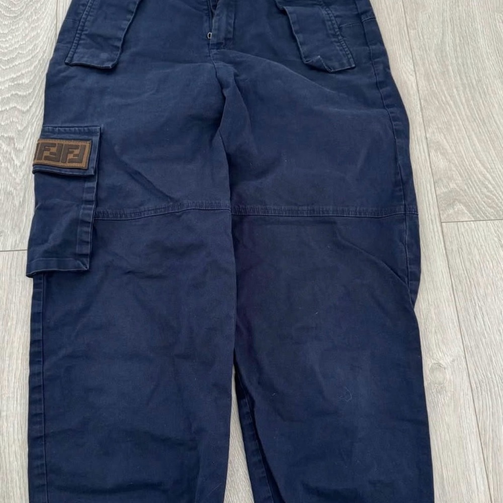 Fendi Dark Blue Cargo Pants for Men